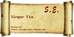 Singer Eta névjegykártya